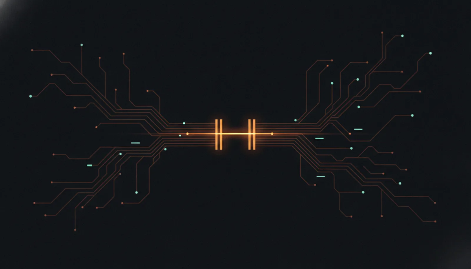 Abstract illustration of one fast line passing through a small gate