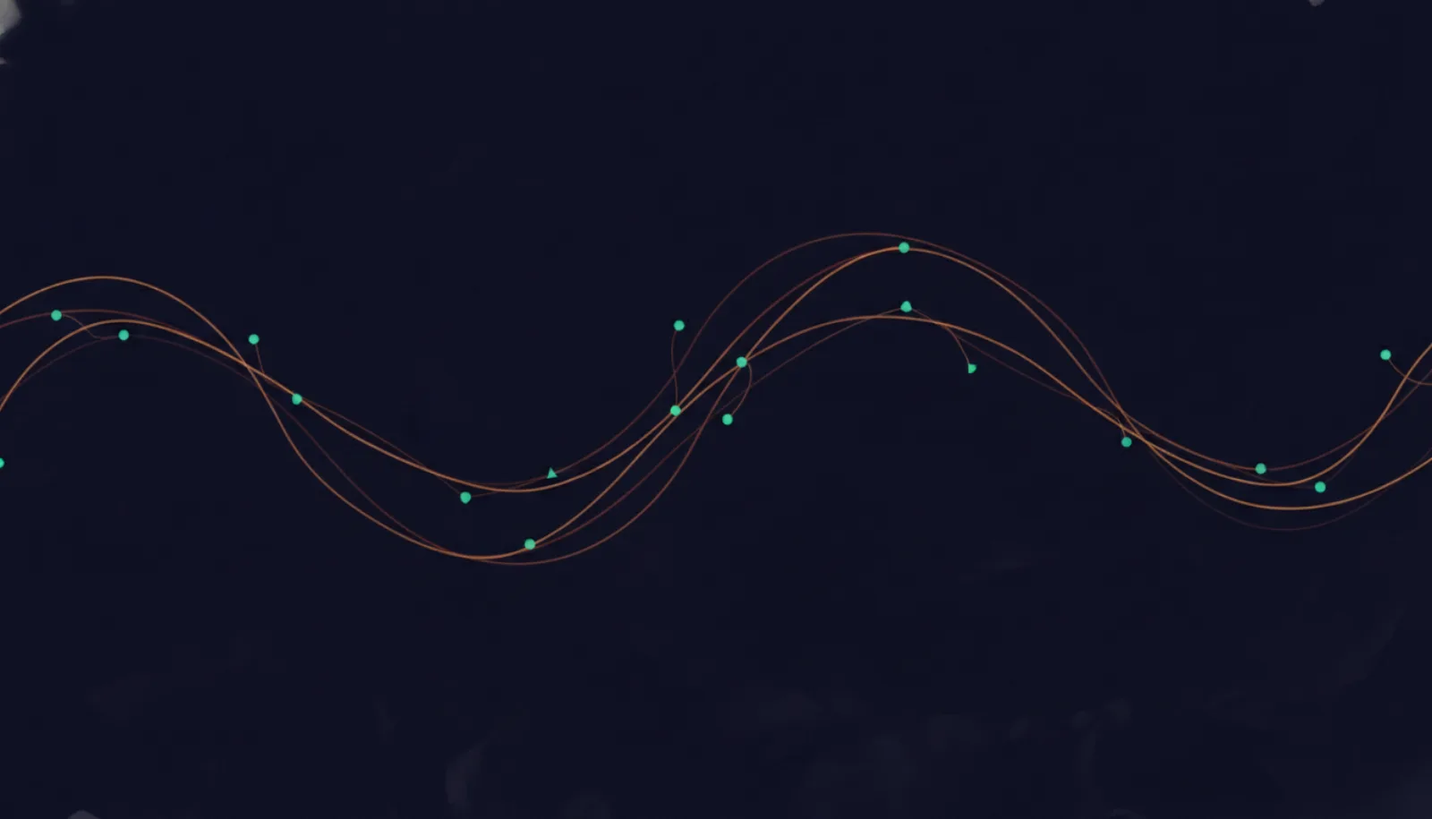 Abstract illustration of two lines drifting apart and realigning